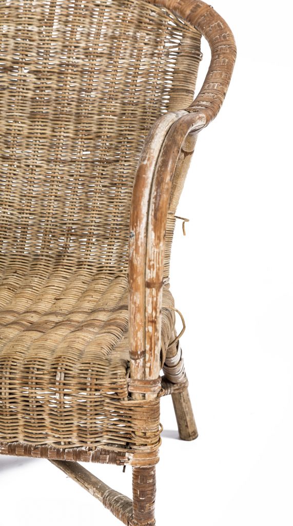 Vintage cane chair detail